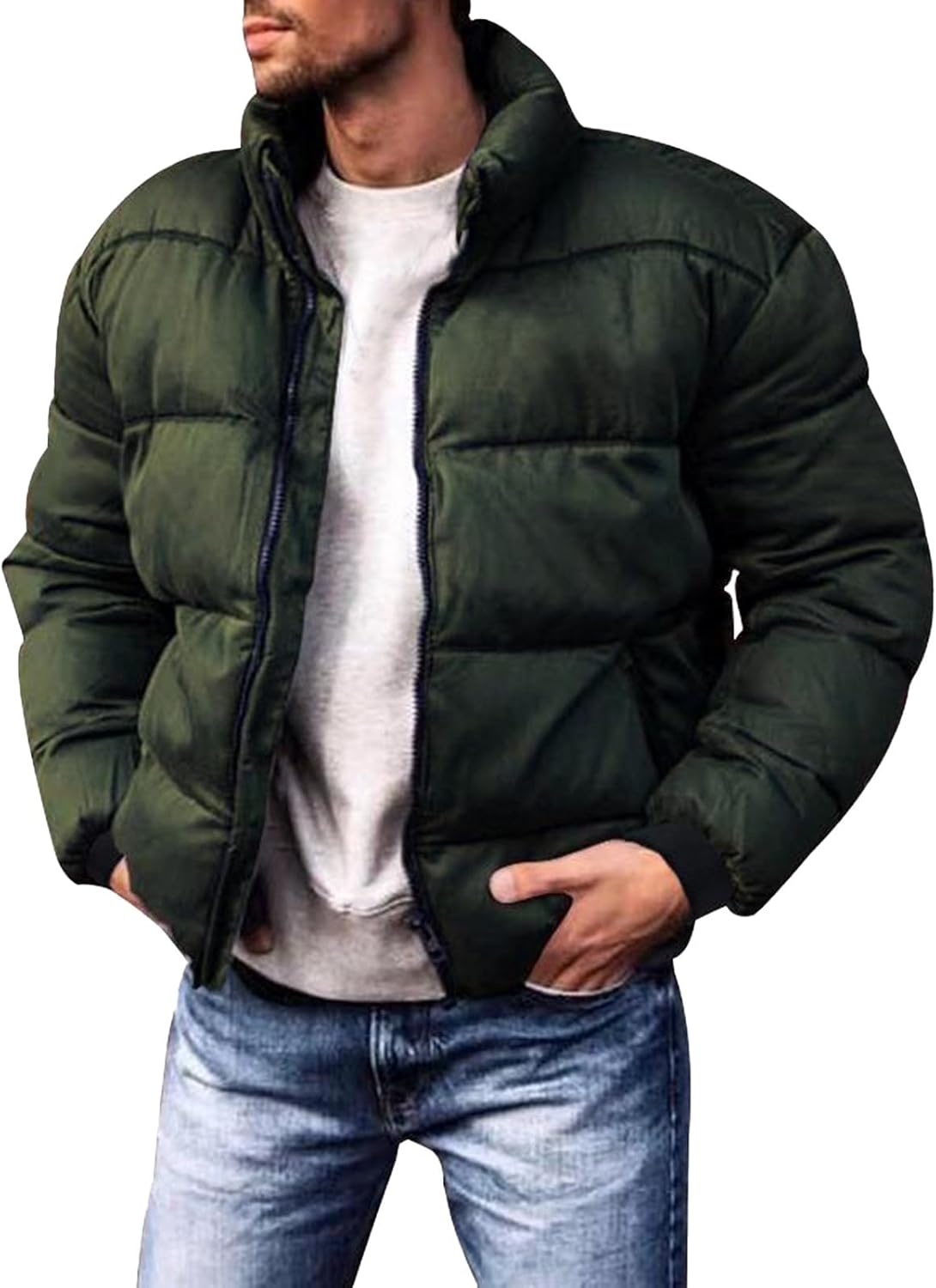 Men's Winter Jacket Lightweight Puffer Jacket Water-Resistant Warm Jackets and Coats Down Jackets, M-2XL