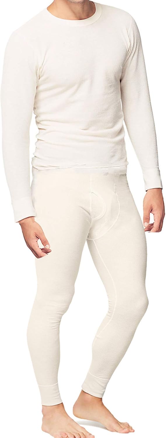 Men’s Cotton Thermal Underwear Set Shirt Pants Long Johns