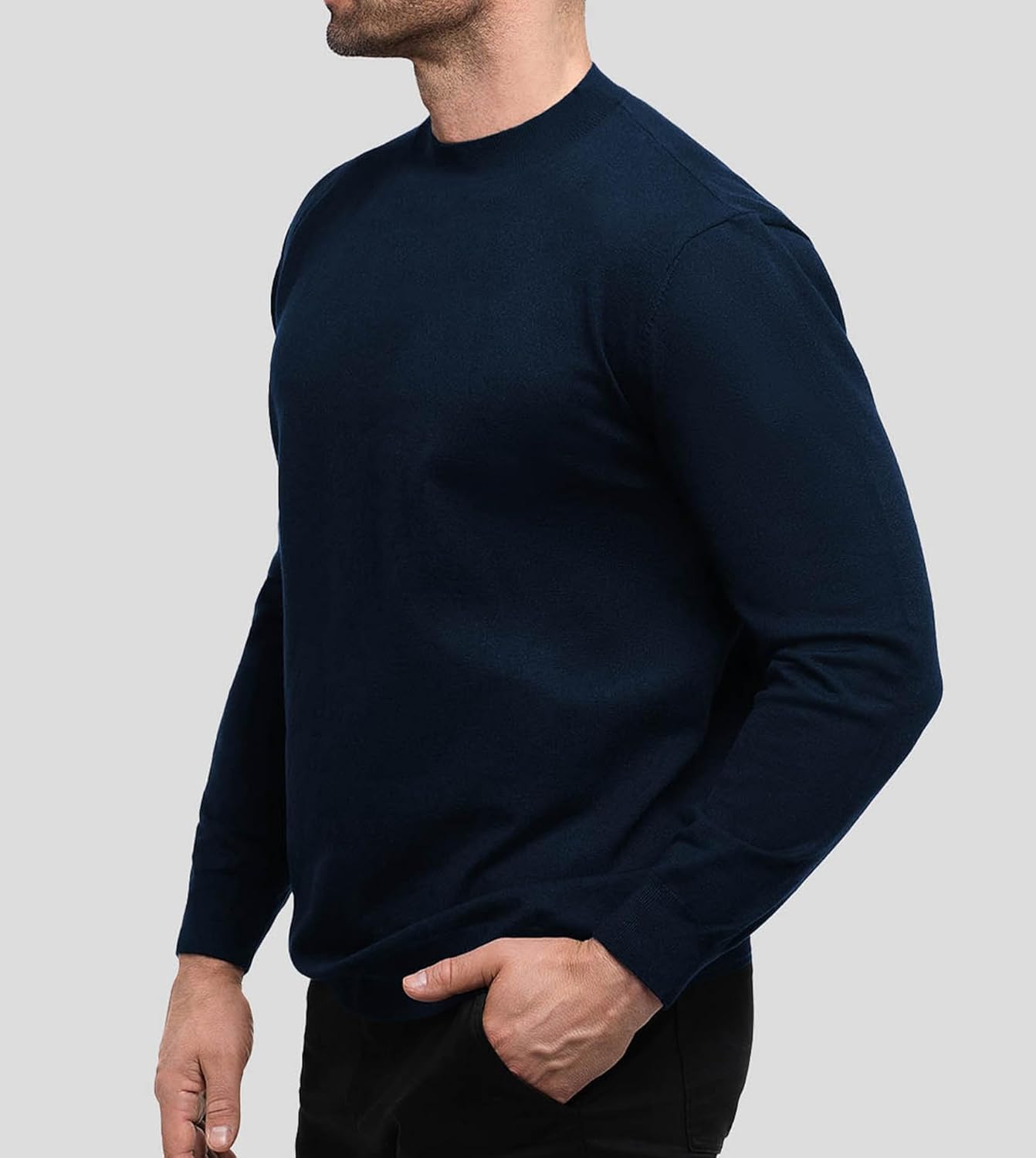 Men's Crewneck Sweater Casual Pullover Sweater Slim Fit Lightweight Long Sleeve Knit Sweater S-4XL