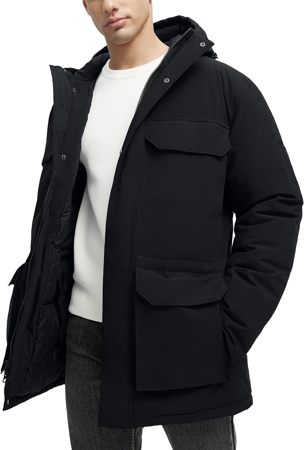 Winter Coats for Men Winter Jackets Waterproof Warm Insulated Thicken Long Down Jacket with Hood