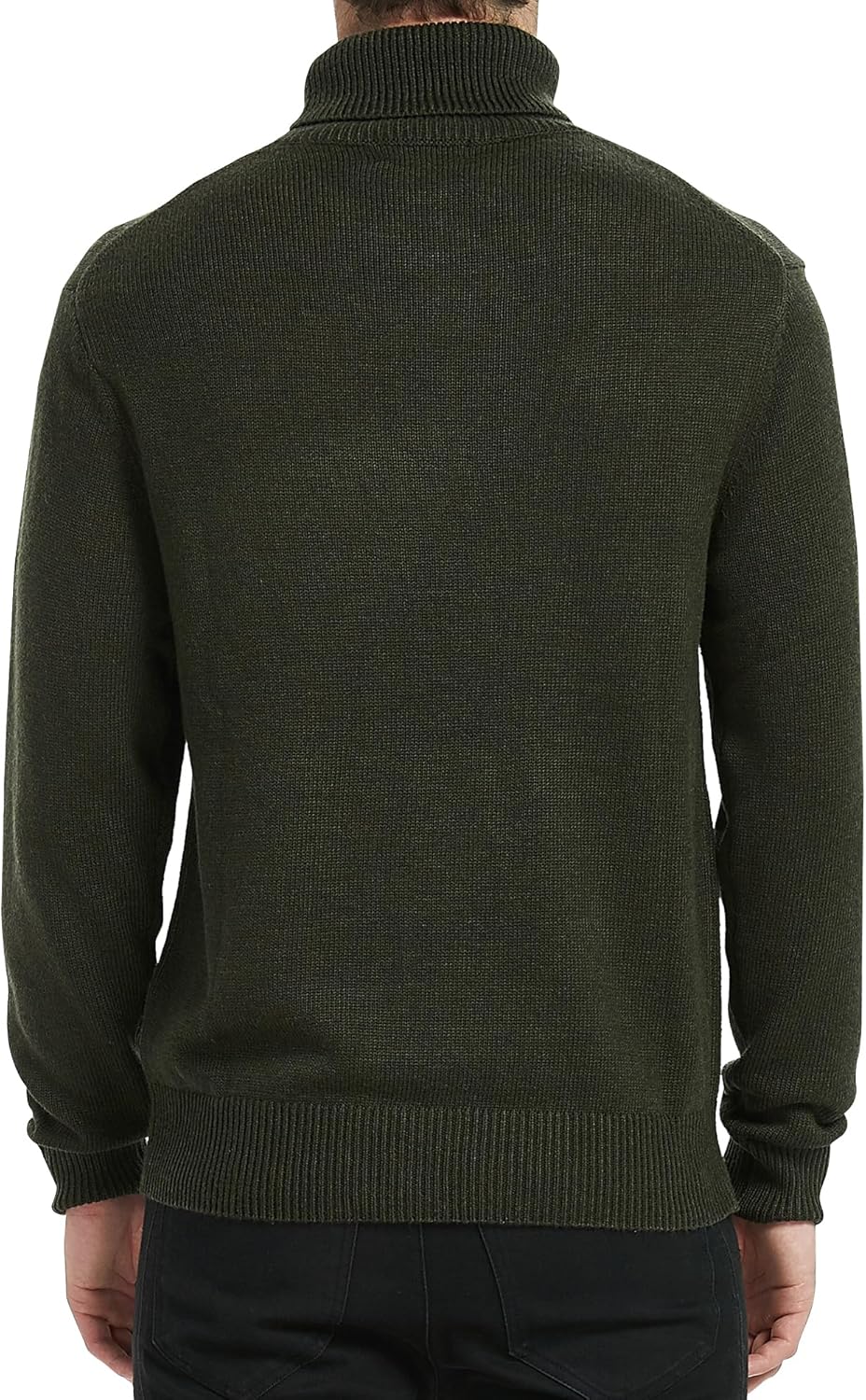 Men's Turtleneck Sweaters Wool Blend Mid-Weight Highneck Pullover Sweaters
