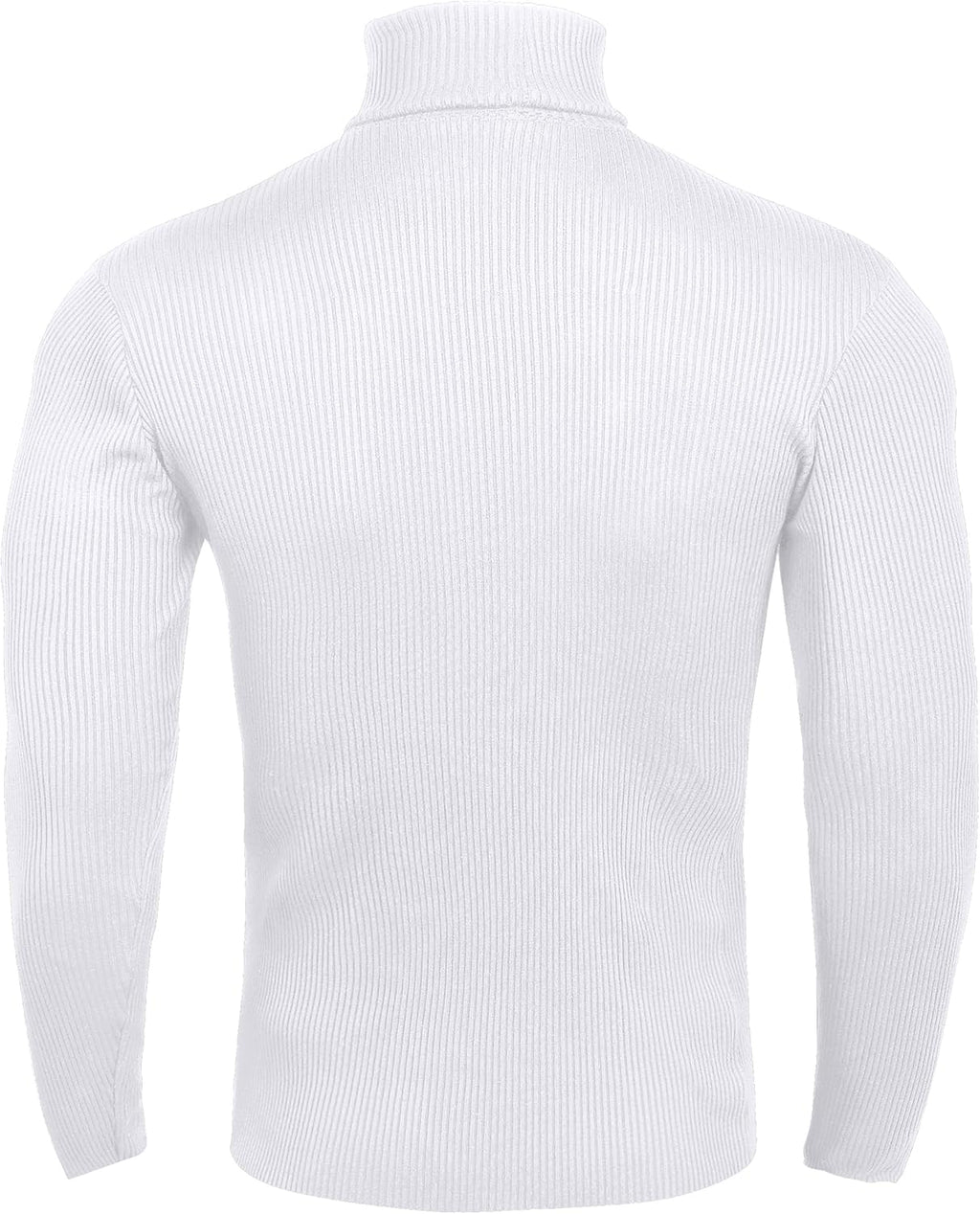 Men's Ribbed Turtleneck Slim Fit Pullover Casual Long Sleeves Basic Top