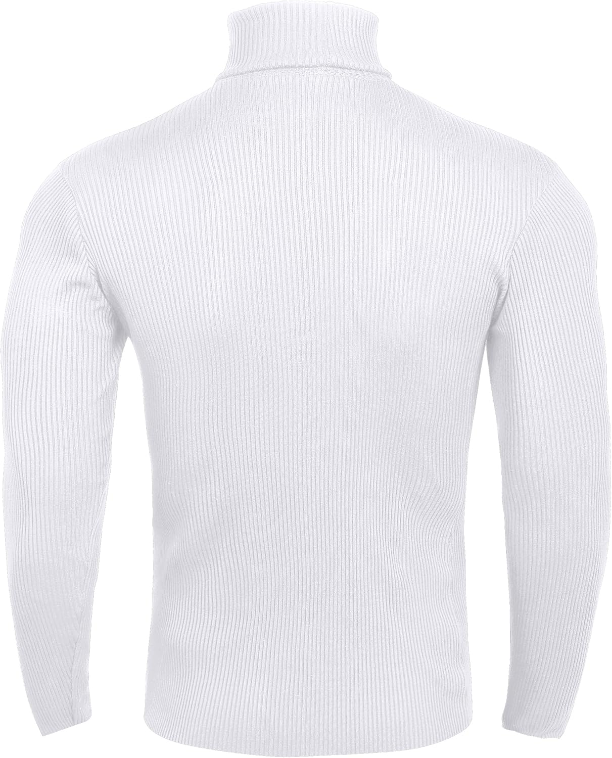 Men's Ribbed Turtleneck Slim Fit Pullover Casual Long Sleeves Basic Top