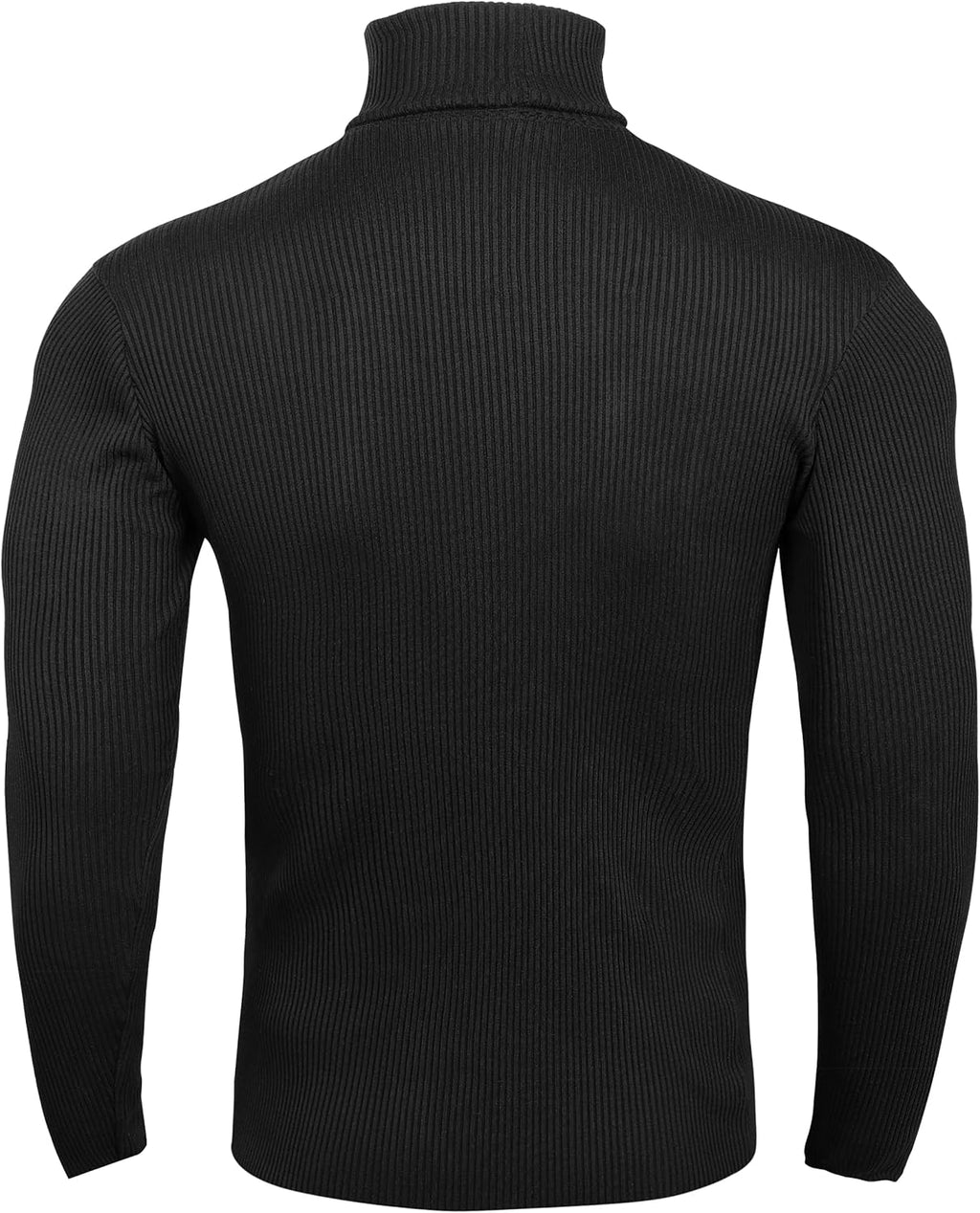 Men's Ribbed Turtleneck Slim Fit Pullover Casual Long Sleeves Basic Top