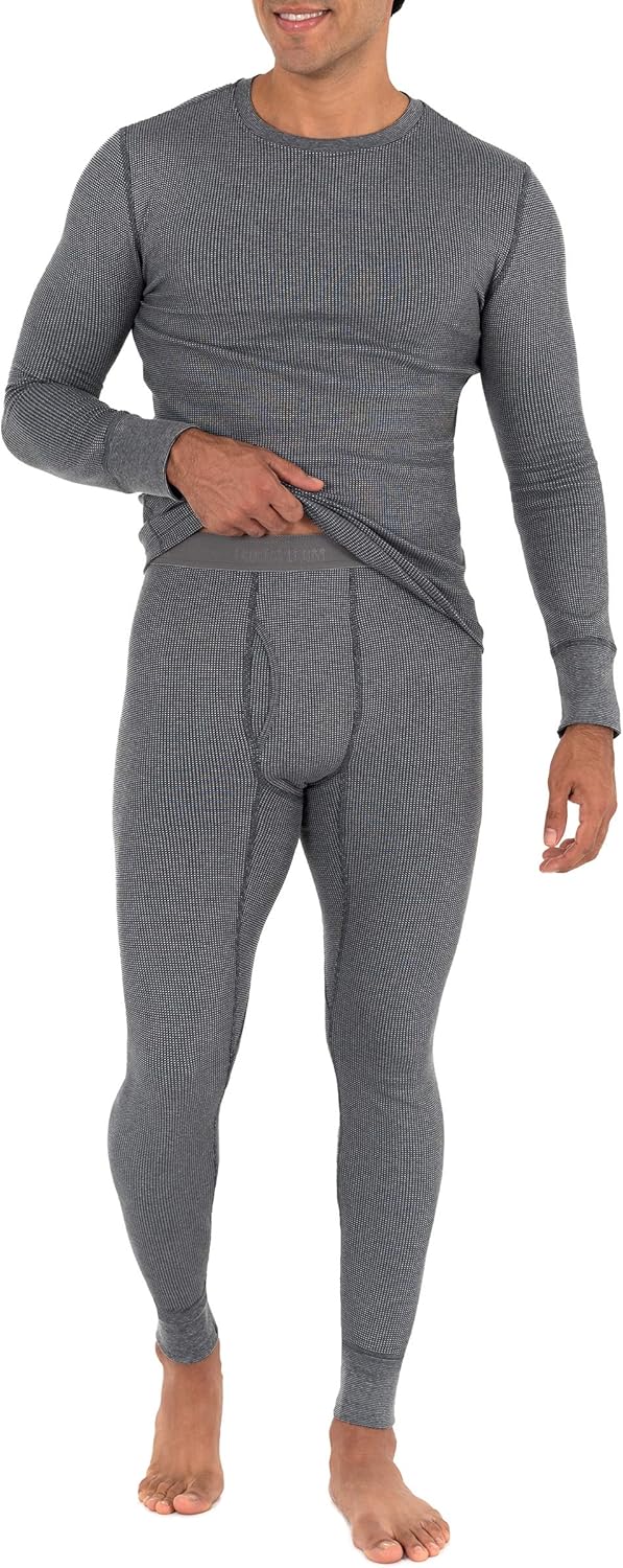 Men's Recycled Waffle Thermal Underwear Set (Top and Bottom)